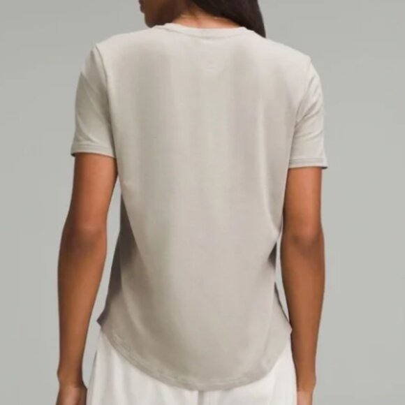 Lululemon Love Curved-Hem Crewneck T-Shirt in Riverstone, Size 6 - Picture 3 of 9